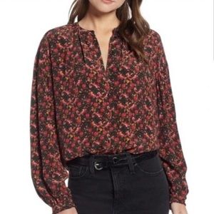 Something Navy Floral Voluminous Blouse